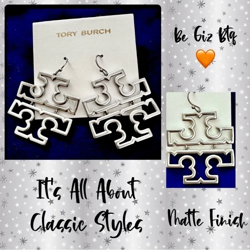 Tory Burch Authentic Silver Earrings At Awesome Prices To Buy Now & Save